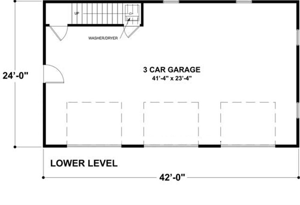 Floor Plan First Story of Craftsman Plan #109-1023